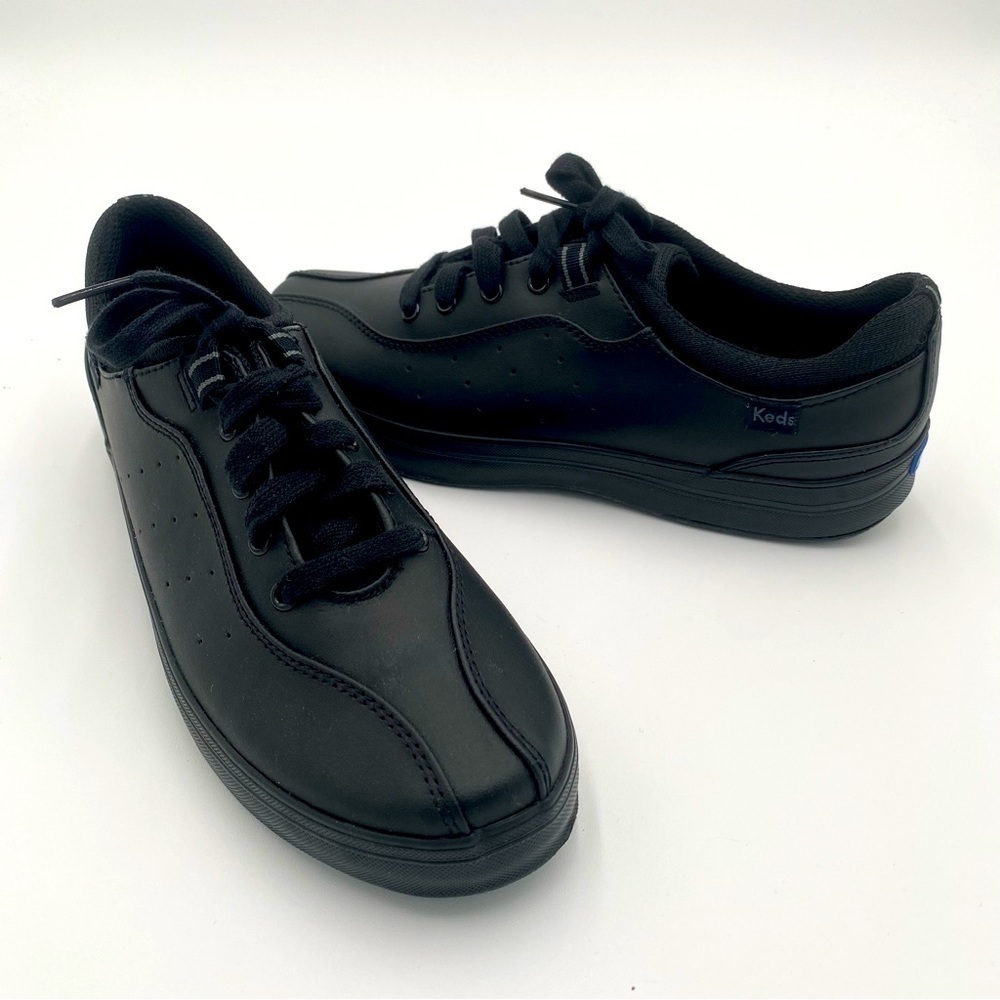Keds Career Full Lace Up Tennis Shoes Sneakers All Black Size 7.5 (NWOT)